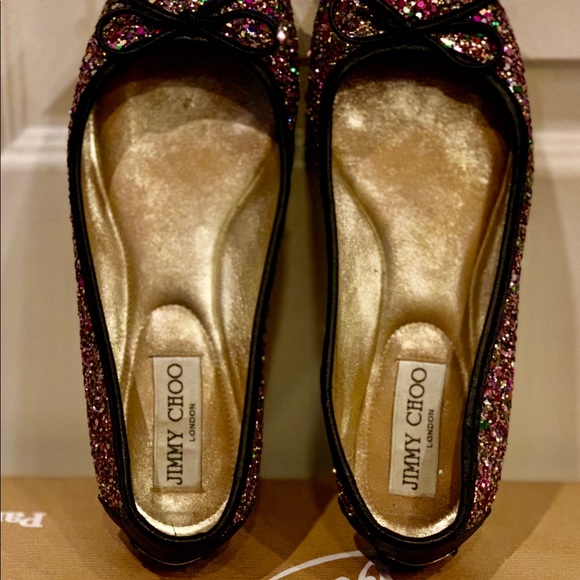 Jimmy Choo Shoes - JIMMY CHOO Walsh multicolor glittered ballet flat